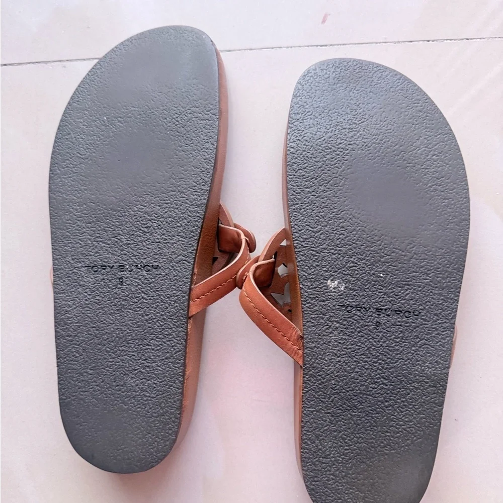 Tory Burch Tan Leather Sandals brown size 9